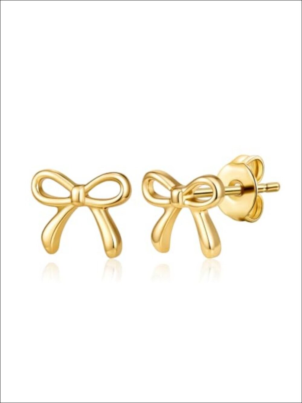 Titanium Bow Earrings 20G Hypoallergenic Studs Flat Back Sensitive Ears